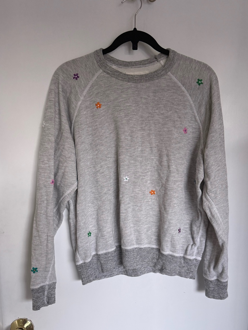 The Great - The College crewneck sweatshirt with floral embroidery